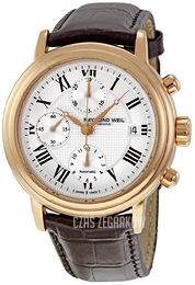 Raymond Weil Maestro Srebrny/Skóra Ø41.5 mm 7737-PC5-00659