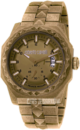 Roberto Cavalli by Franck Muller Aion Time Szampański/Stal w odcieniu złota Ø43 mm RV1G069M0076