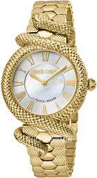 Roberto Cavalli by Franck Muller Rc-110 Biały/Stal w odcieniu złota Ø33 mm RV1L029M0061