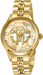 Roberto Cavalli by Franck Muller Dress Biały/Stal w odcieniu złota Ø36 mm RV1L063M0041