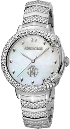 Roberto Cavalli by Franck Muller Dress Biały/Stal Ø34 mm RV1L113M0041