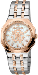 Roberto Cavalli by Franck Muller Franck Muller Biały/Stal w kolorze różowego złota Ø33 mm RV1L114M0121