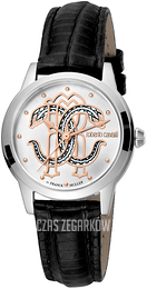 Roberto Cavalli by Franck Muller Aion Time Srebrny/Skóra Ø32 mm RV1L117L0021