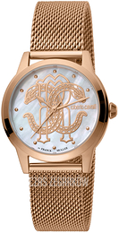 Roberto Cavalli by Franck Muller Franck Muller Biały/Stal w kolorze różowego złota Ø32 mm RV1L117M0101