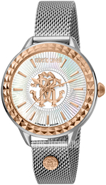 Roberto Cavalli by Franck Muller Franck Muller Biały/Stal w kolorze różowego złota Ø36 mm RV1L125M0101