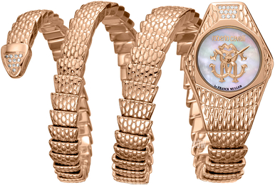 Roberto Cavalli by Franck Muller Dress Biały/Stal w kolorze różowego złota Ø23 mm RV2L021M0041