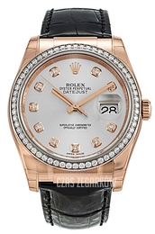 Rolex Datejust 36 Srebrny/Skóra Ø36 mm 116185-3