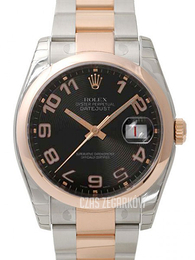 Rolex Datejust Two Tone Czarny/18 karatowe różowe złoto Ø36 mm 116201-0087