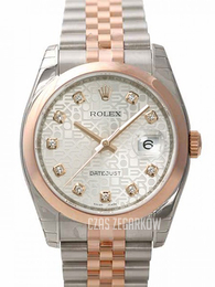 Rolex Datejust Two Tone Srebrny/18 karatowe różowe złoto Ø36 mm 116201-0061