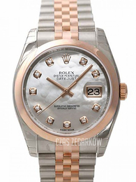Rolex Datejust Two Tone Srebrny/18 karatowe różowe złoto Ø36 mm 116201-0100