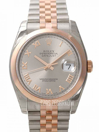 Rolex Datejust Two Tone Szary/18 karatowe różowe złoto Ø36 mm 116201-0071
