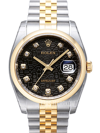 Rolex Datejust 36 Czarny/Stal Ø36 mm 116203-0180