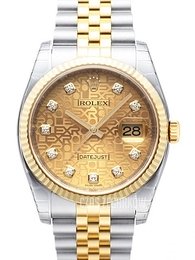 Rolex Datejust Two Tone Żółte złoto/18 karatowe żółte złoto Ø36 mm 116233-0155