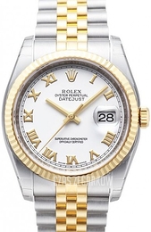 Rolex Datejust Two Tone Biały/18 karatowe żółte złoto Ø36 mm 116233-0149
