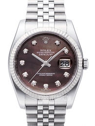 Rolex Datejust Steel Brązowy/Stal Ø36 mm 116234-0105