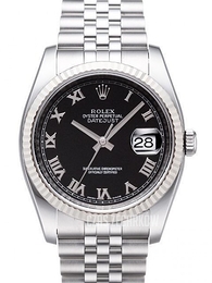 Rolex Datejust Steel Czarny/Stal Ø36 mm 116234-0086