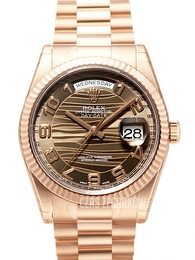 Rolex Day-Date Brązowy/18 karatowe różowe złoto Ø36 mm 118235/5