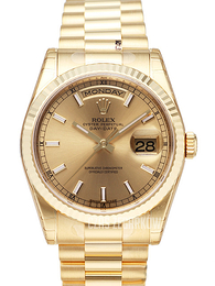 Rolex Day-Date Szampański/18 karatowe żółte złoto Ø36 mm 118238-0103