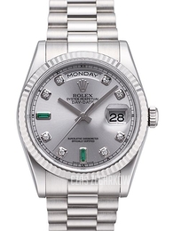 Rolex Day-Date 36 Srebrny/18 karatowe białe złoto Ø36 mm 118239-0269