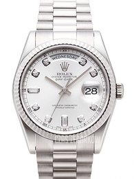 Rolex Day-Date Biały/18 karatowe białe złoto Ø36 mm 118239/5