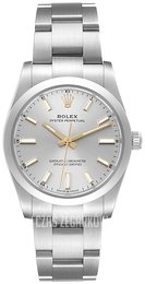 Rolex Oyster Perpetual 34 Srebrny/Stal Ø34 mm 124200-0001