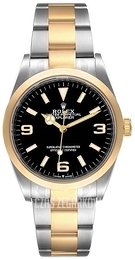 Rolex Explorer Czarny/18 karatowe żółte złoto Ø36 mm 124273-0001