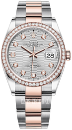 Rolex Datejust 36 Srebrny/18 karatowe różowe złoto Ø36 mm 126281RBR-0028
