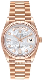 Rolex Day-Date 36 Biały/18 karatowe różowe złoto Ø36 mm 128235-0029