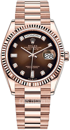 Rolex Day-Date 36 Brązowy/18 karatowe różowe złoto Ø36 mm 128235-0037