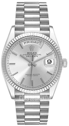 Rolex Day-Date 36 Srebrny/18 karatowe białe złoto Ø36 mm 128239-0005