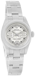 Rolex Lady Oyster Perpetual Srebrny/Stal Ø26 mm 176200/6
