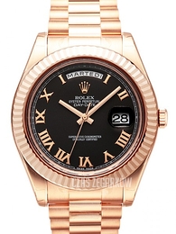 Rolex Day-Date Czarny/18 karatowe różowe złoto Ø41 mm 218235/3