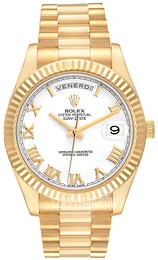 Rolex Day-Date Biały/18 karatowe żółte złoto Ø41 mm 218238/6