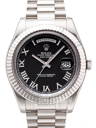 Rolex Day-Date Czarny/18 karatowe białe złoto Ø41 mm 218239/3