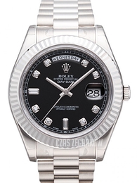 Rolex Day-Date Czarny/18 karatowe białe złoto Ø41 mm 218239/4