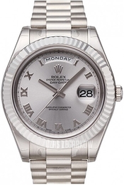 Rolex Day-Date Srebrny/18 karatowe białe złoto Ø41 mm 218239/7