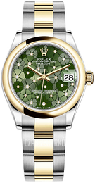 Rolex Datejust 31 Zielony/18 karatowe żółte złoto Ø31 mm 278243-0031