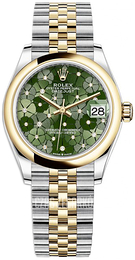 Rolex Datejust 31 Zielony/18 karatowe żółte złoto Ø31 mm 278243-0032