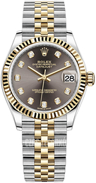 Rolex Datejust 31 Szary/18 karatowe żółte złoto Ø31 mm 278273-0022