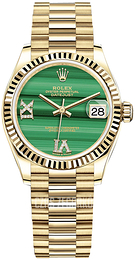Rolex Datejust 31 Zielony/18 karatowe żółte złoto Ø31 mm 278278-0004