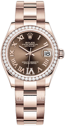 Rolex Datejust 31 Brązowy/18 karatowe różowe złoto Ø31 mm 278285RBR-0015