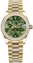 Rolex Datejust 31 Zielony/18 karatowe żółte złoto Ø31 mm 278288RBR-0038