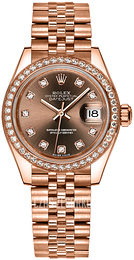 Rolex Lady-Datejust 28 Brązowy/18 karatowe różowe złoto Ø28 mm 279135RBR-0018