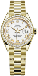 Rolex Lady-Datejust 28 Biały/18 karatowe żółte złoto Ø28 mm 279138RBR-0031