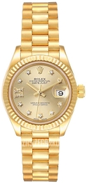Rolex Lady-Datejust 28 Szampański/18 karatowe żółte złoto Ø28 mm 279178-0013