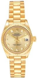 Rolex Lady-Datejust 28 Żółte złoto/18 karatowe żółte złoto Ø28 mm 279178-0017