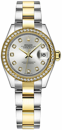 Rolex Lady-Datejust 28 Srebrny/18 karatowe żółte złoto Ø28 mm 279383RBR-0008