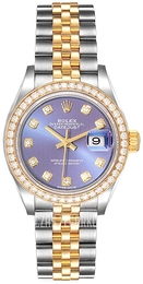 Rolex Lady-Datejust 28 Purpurowy/18 karatowe żółte złoto Ø28 mm 279383RBR-0015