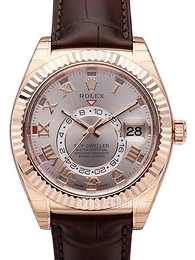 Rolex Sky-Dweller Różowy/Skóra Ø42 mm 326135-0004
