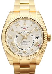 Rolex Sky-Dweller Srebrny/18 karatowe białe złoto Ø42 mm 326938-0001